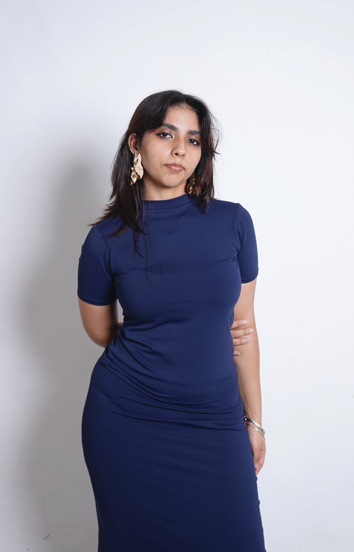 Kyra Bodycon Tee - Navy